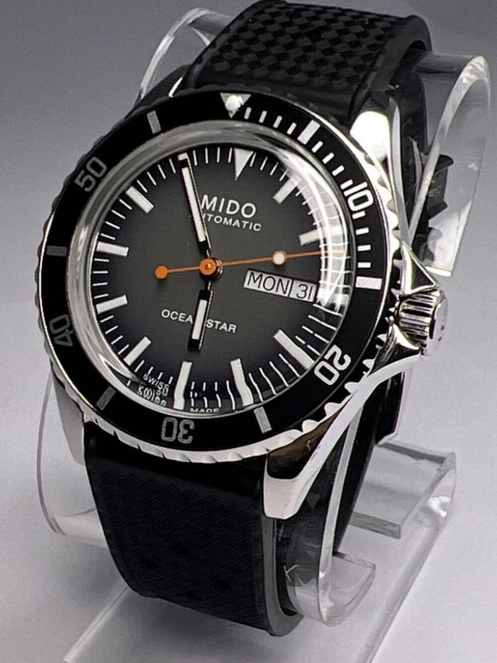 MIDO 2025 Ocean Star 40mm Steel Automatic Day Date Watch Gray Dial Box Papers